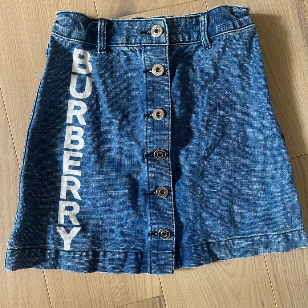 Burberry London Japanese denim button up skirt